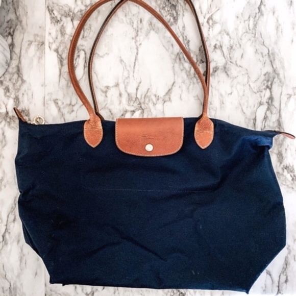 Longchamp Handbags - Longchamp Le Pliage Blue Large Tote